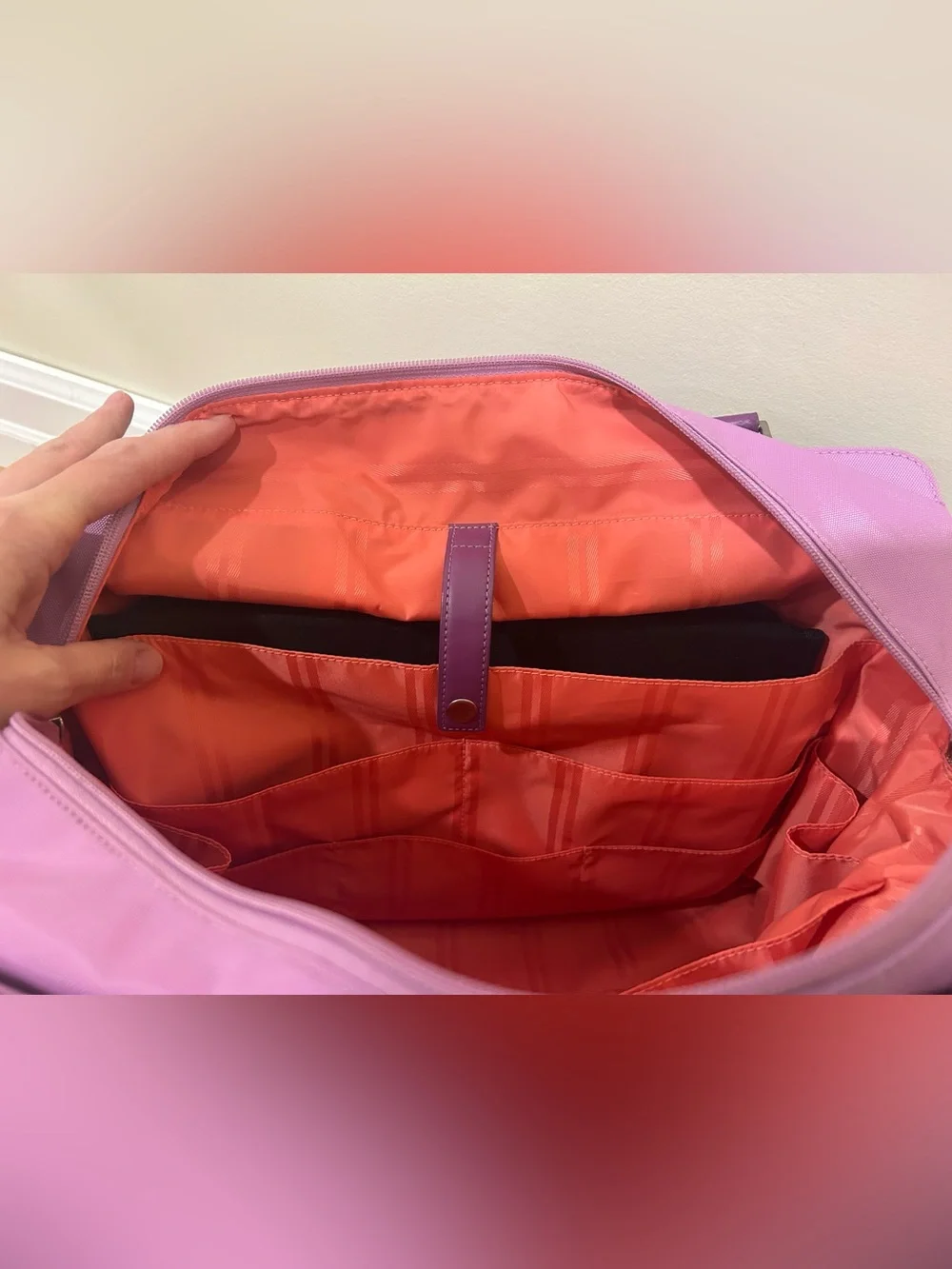 TUMI Lavender Purple Shoulder Baby Diaper Bag - Picture 10 of 14